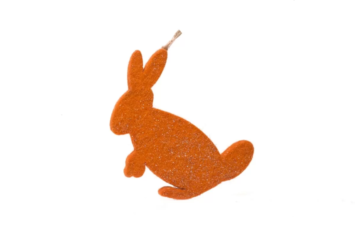 De Kulture Handmade Premium Wool Felt Hanging Bunny Eco Friendly Needle Felted Stuffed Easter Ornament Ideal for Home Office Party Decoration Holiday Décor,3.5x0.2x4.5 (LWH) Inches, Set of 2